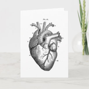 Svart Anatomical hjärta Kort