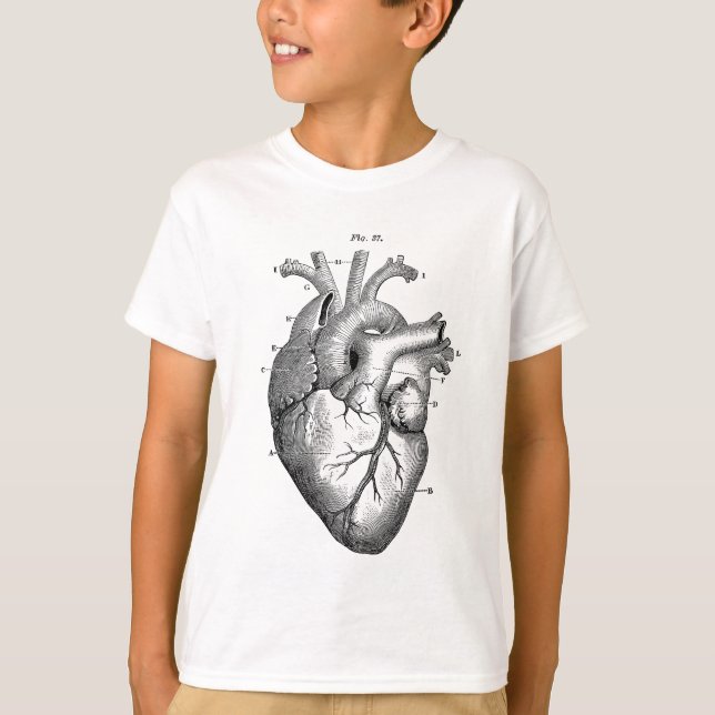 Svart Anatomical hjärta T-shirt (Framsida)