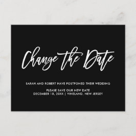 Svart Ändra det uppskjutna datumet för annullerad  Meddelande Vykort