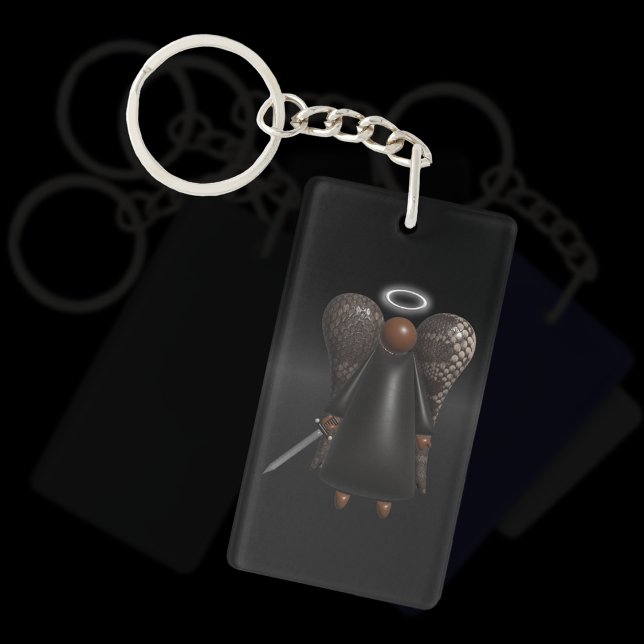 Svart änggel, förångningsgel (dubbla sided) (Black Avenging Angel keyring)