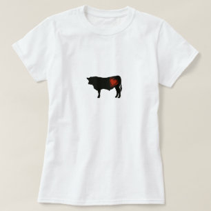 Svart Angus för kärlek nötkött T-shirt