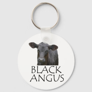 Svart Angus ko Nyckelring