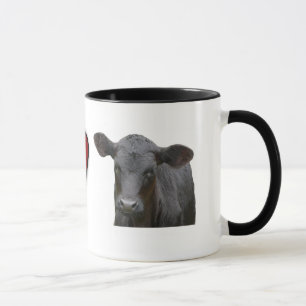 Svart Angus nötkött - jag älskar hjärtadesign Mugg