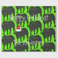 Svart Angus tjurar & röd Santa hattjul