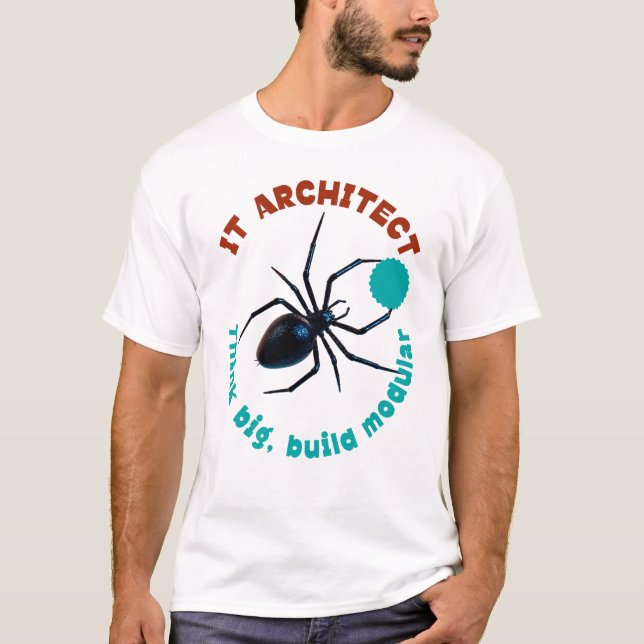 Svart änka IT-arkitekt Modulär Rolig T Shirt (Framsida)