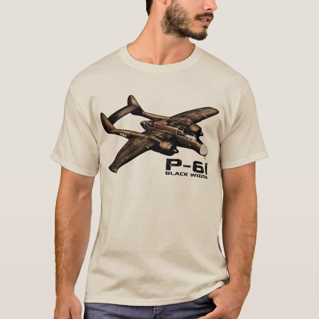 Svart änka P-61 T Shirt (Framsida)