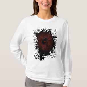 Svart Änka Spindelväv Gotisk Mörk Kantig Lång T Shirt