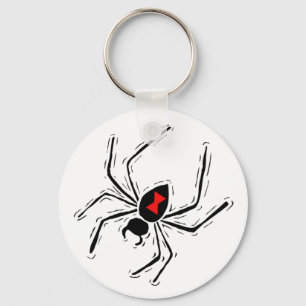 Svart änkaspindel Keychain Nyckelring