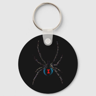 Svart änkaspindel Keychain Nyckelring