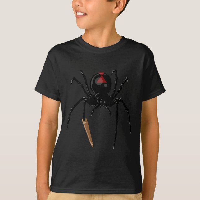 svart änkaspindel t shirt (Framsida)