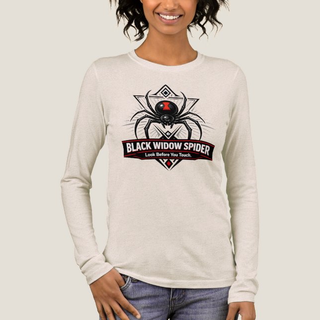 Svart änkespindel Varningsemblem T Shirt (Framsida)
