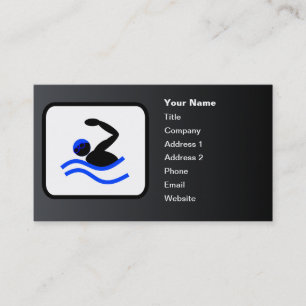 Svart Anpassade för Swimmer-Logotyp Visitkort