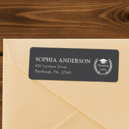 Svart Anpassade Laurel Returadress för utandning Returadress Etikett