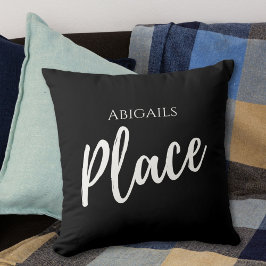 Svart anpassat namn Ställe Kudde