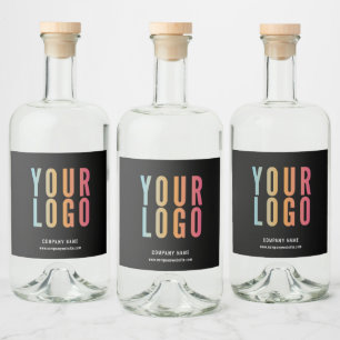 Svart Anpassat Reklamföretag Logo Spritflaskor Etikett