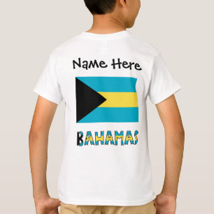 Svart anpassning av Bahamas Bahamian Flagga T Shirt