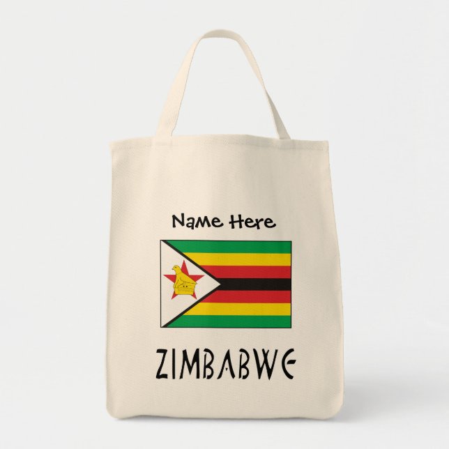 Svart anpassning av Zimbabwes Flagga i Zimbabwe Tygkasse (Framsidan)