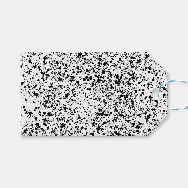 Svart anpassningsbar av fläckstänk i bläck presentetikett (Framsidan (Horisontell))