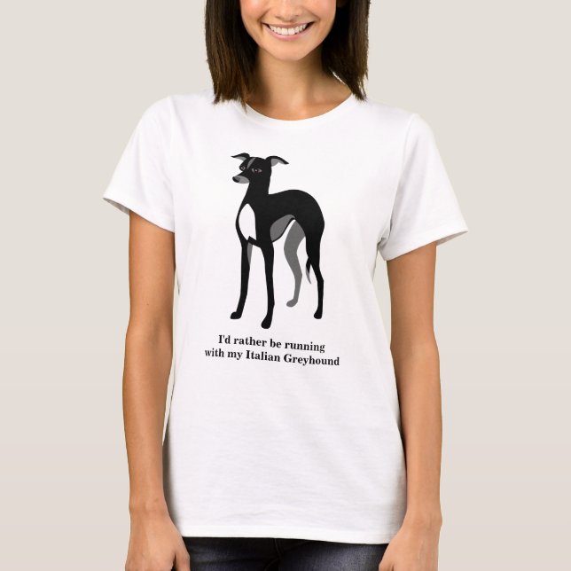 Svart Anpassningsbar av Greyhound (Italien) T Shirt (Framsida)