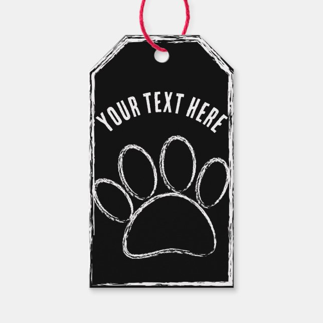 Svart Anpassningsbar för vit krita Presentetikett (Framsidan)