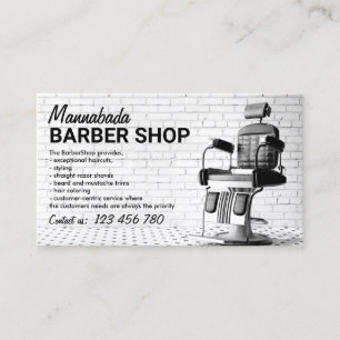 Svart anpassningsbar i Barber-butiken, vit och fot Visitkort