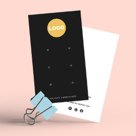 Svart Anpassningsbar Lägg till Logotyp 6 Hål Stud Visitkort