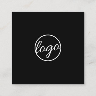 Svart Anpassningsbar Logotyp - enkel modern Fyrkantigt Visitkort