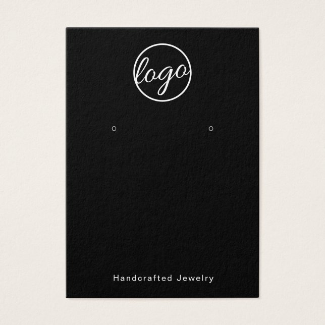 Svart Anpassningsbar-Logotyp Handmade Earring Hold Visitkort (Framsidan)