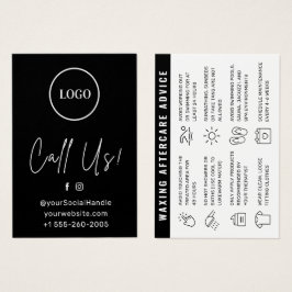 Svart Anpassningsbar Logotyp Modern avvaxning efte Visitkort