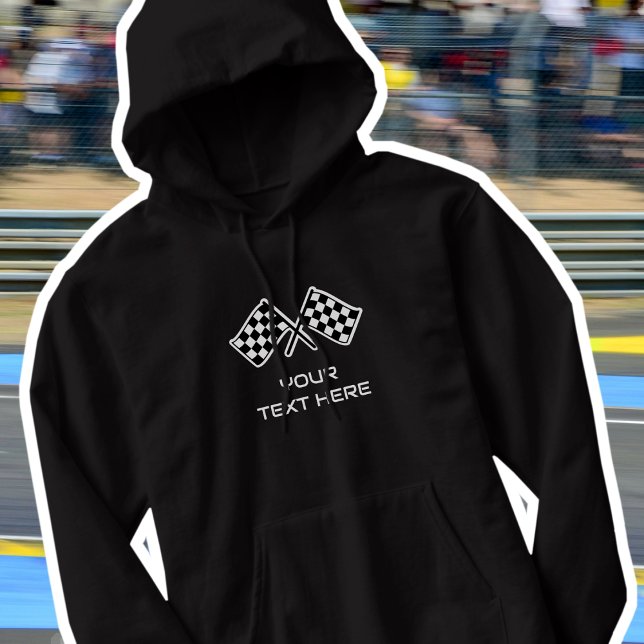 Svart Anpassningsbar med kontrollerad Flagga Hoodie (Skapare uppladdad)