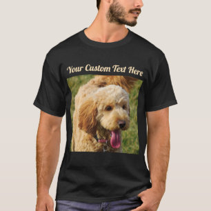 Svart Anpassningsbar Message Goldendoodle Hund T Shirt