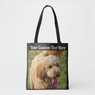Svart Anpassningsbar Message Goldendoodle Hund Tygkasse