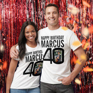 Svart anpassningsbar på 40-årsdagen nu, sedan foto t shirt