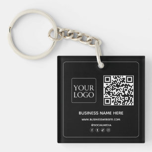 Svart Anpassningsbar QR-kod Business Logotyp Soc