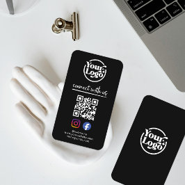 Svart Anslut Dig Till Oss QR-kod Logotyp Sociala M Visitkort