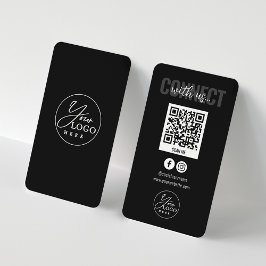Svart anslutning med US Social Media QR-kod Visitkort