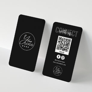 Svart anslutning med US Social Media QR-kod Visitkort