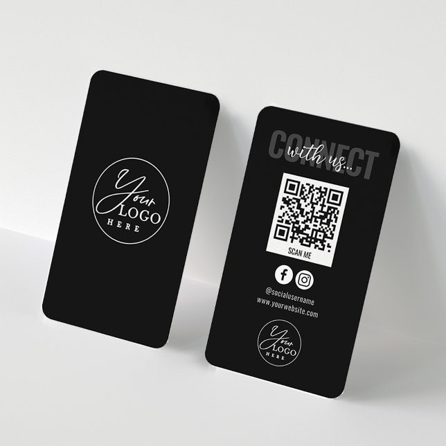 Svart anslutning med US Social Media QR-kod Visitkort (Skapare uppladdad)