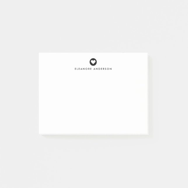 Svart | Anteckningar för Hjärtdekoration efter Per Post-it Block (Framsida)