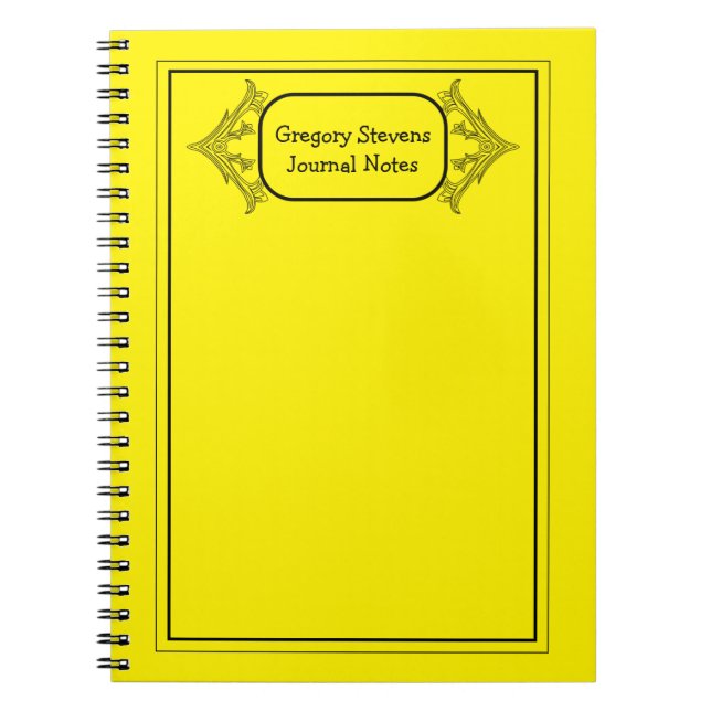 Svart anteckningsbok med ram för prydnadsföremål (Framsidan)