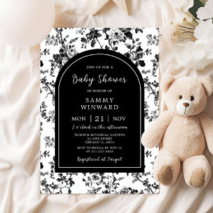 Svart Antik Kina-inspirerad Baby Shower Inbjudningar