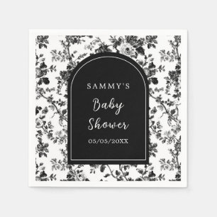 Svart Antik Kina-inspirerad Baby Shower Pappersservett
