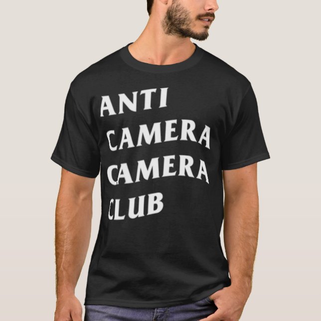 Svart antikamera-Klubb för kamera  T Shirt (Framsida)