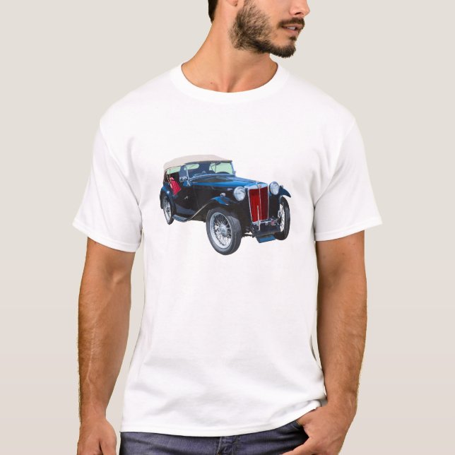 Svart antikvitetbil för Mg Tc T Shirt (Framsida)