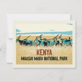 Svart antilop i Kenya, Maasai Mara nationalpark Vykort