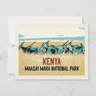 Svart antilop i Kenya, Maasai Mara nationalpark Vykort