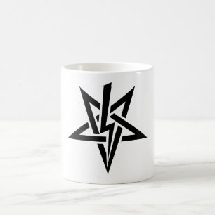 Svart Anton Szandor LaVey Sigil för singel mugg