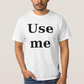 Svart använd mig t-shirt