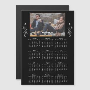 Svart år 2025 Foto Kalender med lövverk