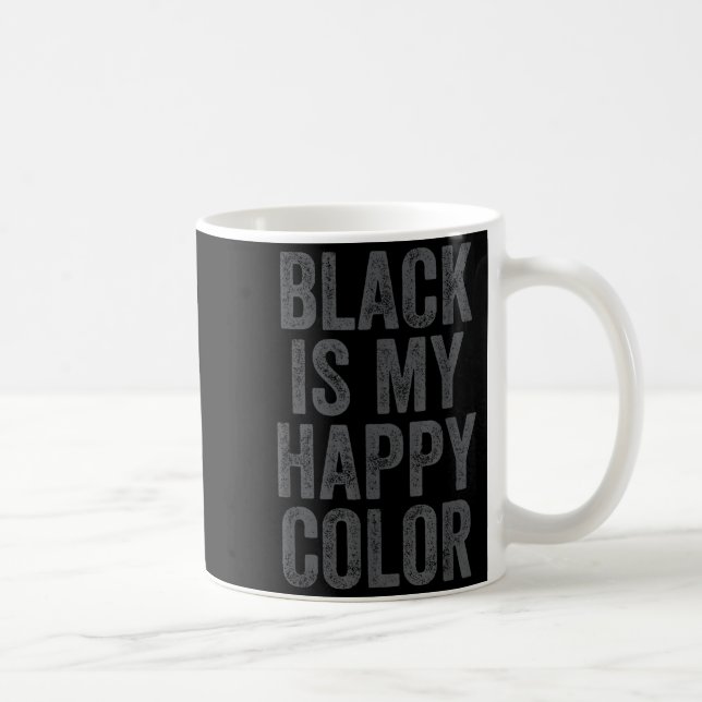 Svart Är Min Glada Färg Goth Emo Roligt Sarksastis Kaffemugg (Höger)